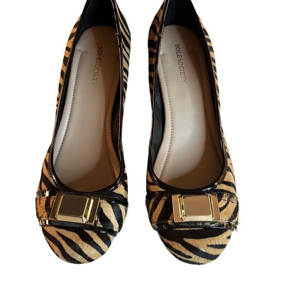 Sole Society Zebra Hair Print Wedges - Picture 4 of 7